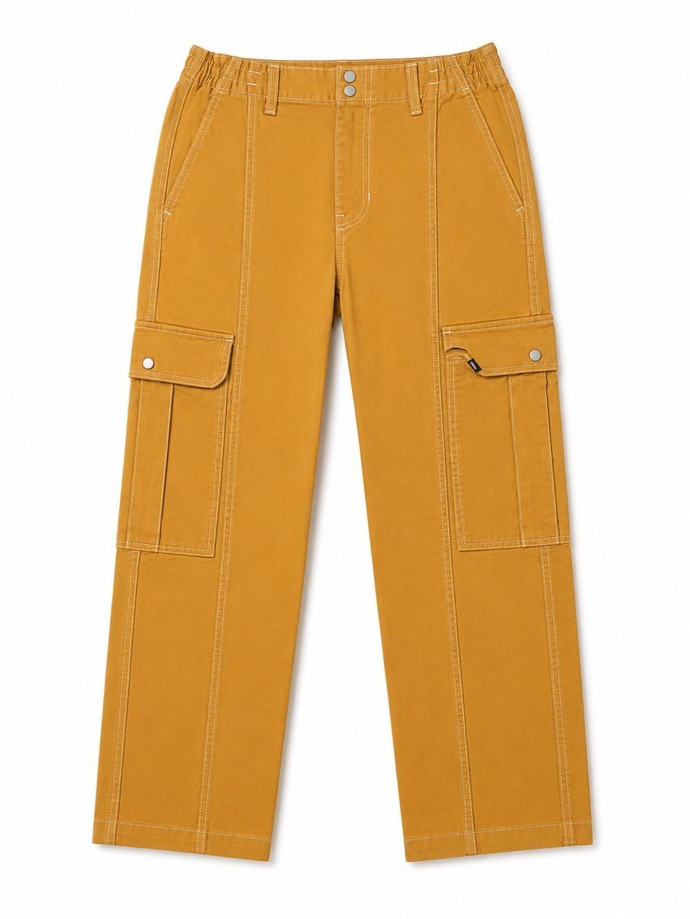 Vans Mustard Yellow Cargo Pants Men’s Large Elastic Waist Utility Workwear
